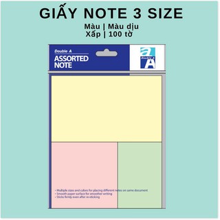 Double A Giấy Nhớ 3 Size Màu Dịu (6 Xấp)