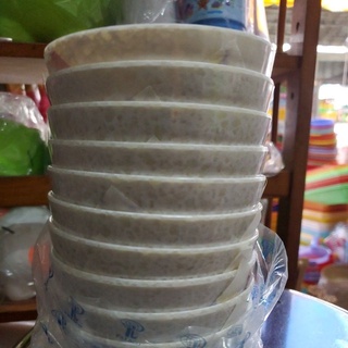 Bộ 10 chén chấm, chén cơm vân đá trắng nhựa melamine
