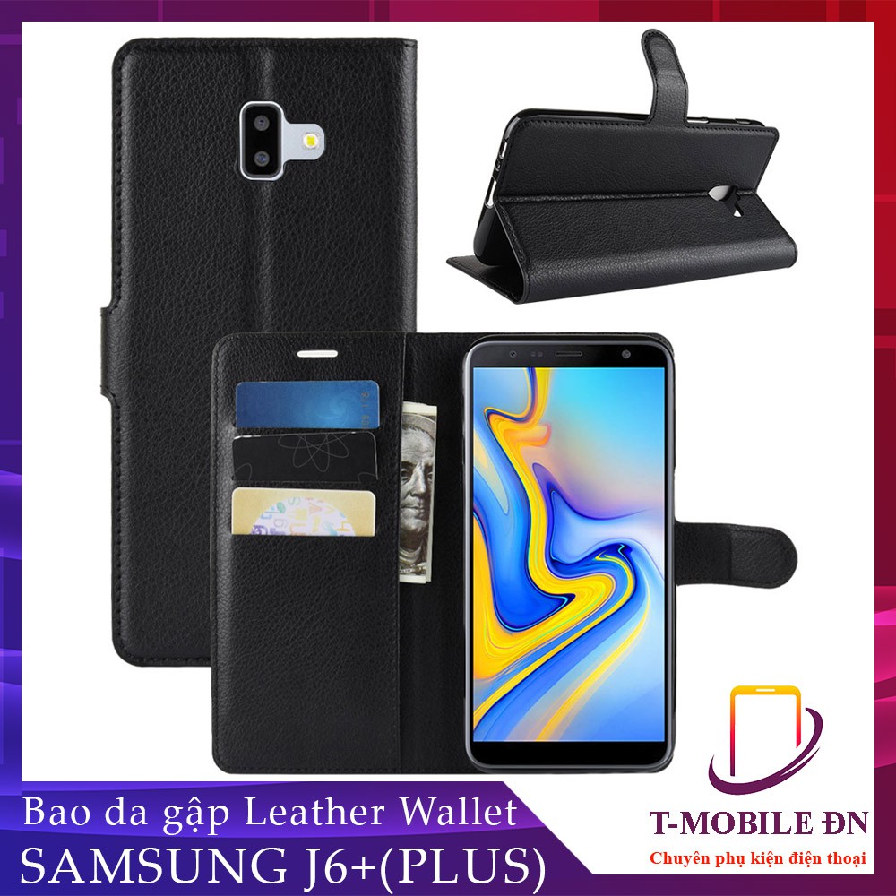 Bao da Samsung J4 J6 Plus Core J7 Prime J7 Pro J7 Plus J8 nắp gập chống xem video tiện lợi