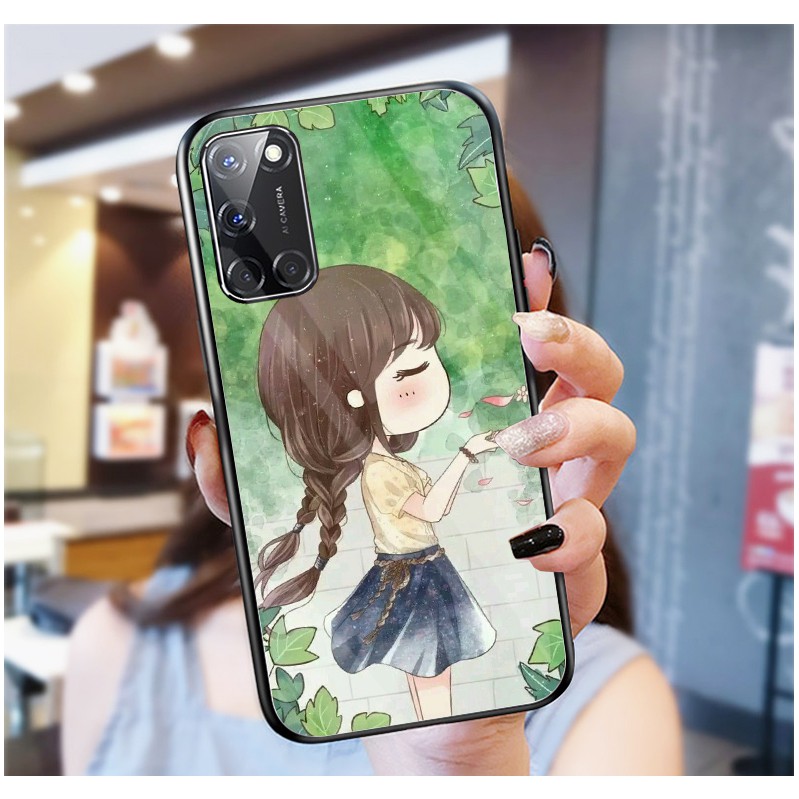 Ốp Lưng OPPO A52, A92, A16 mặt kính cường lực cao cấp