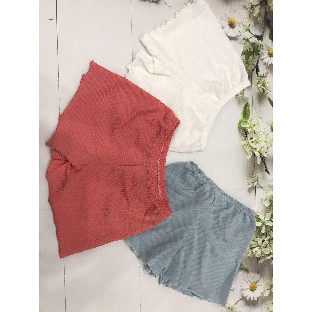 Quần lót đùi cotton mặc trong váy thun cotton mát, quần viền lượn sóng, Leblur | BigBuy360 - bigbuy360.vn