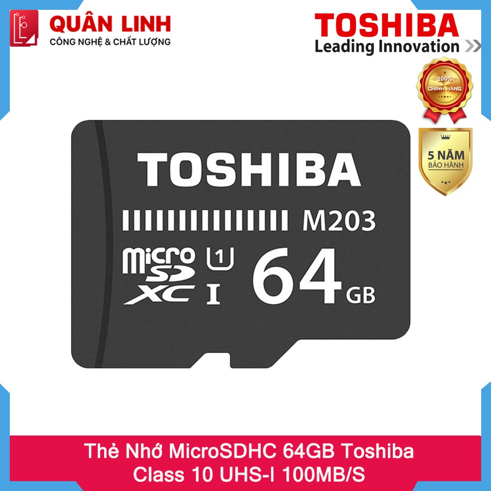 Thẻ Nhớ MicroSDHC 64GB Class 10 UHS-I 100MB/s Toshiba - hàng phân phối bởi FPT