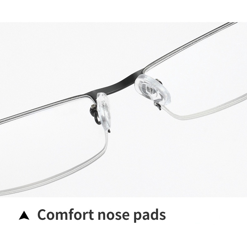 Kính đọc sách viễn thị chống ánh sáng xanh nửa gọng bằng kim loại cao cấp cho nam