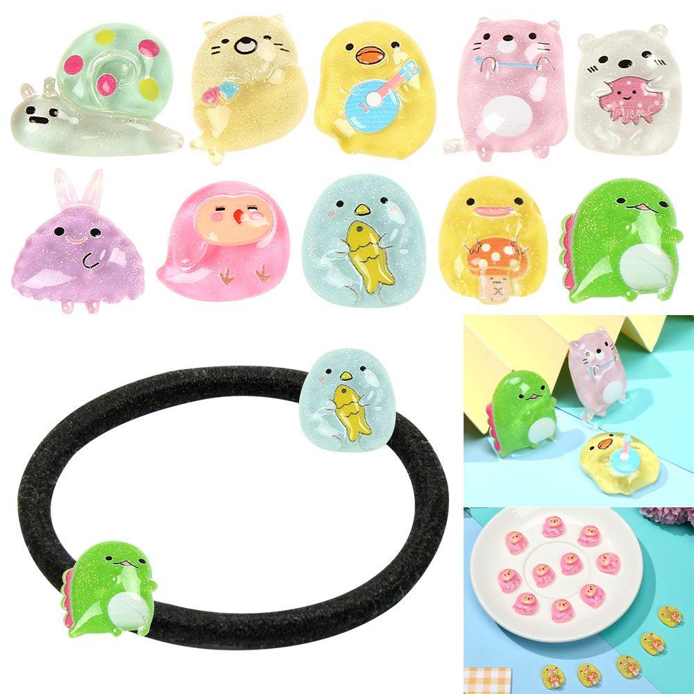 JUNE Kẹp Tóc Nhựa Hình Thú Hoạt Hình Dễ Thương