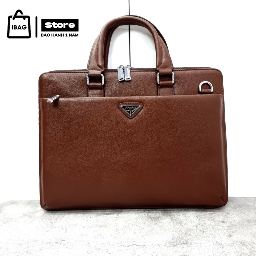 Cặp da công sở Sapolney,Chất liệu Da thật cao cấp,Cặp văn phòng,Đựng laptop 14inh,Chống thấm nước,Vệ sinh dễ dàng - 𝑰𝑩𝑨𝑮 | BigBuy360 - bigbuy360.vn