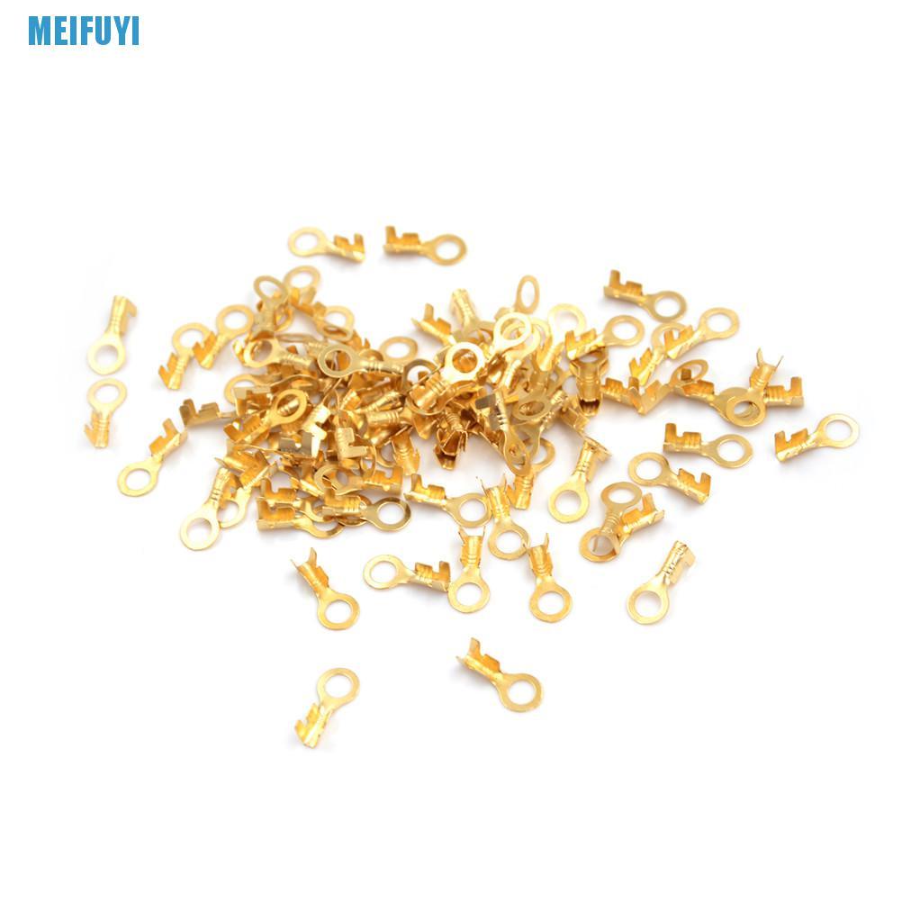 Set 100 đầu nối dây điện 5.2mm màu vàng đồng