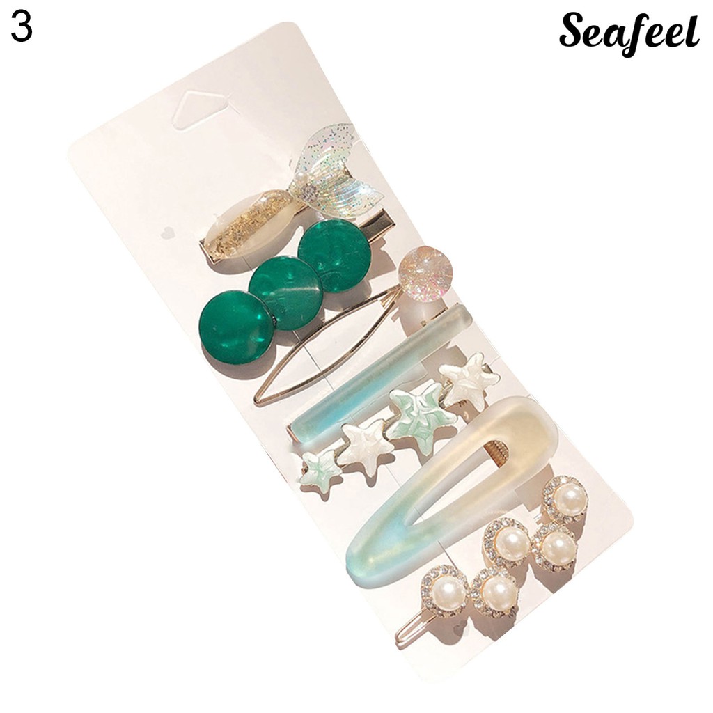 Set 6 / 7 / 8 Kẹp Tóc Đính Ngọc Trai Giả Thời Trang Nữ