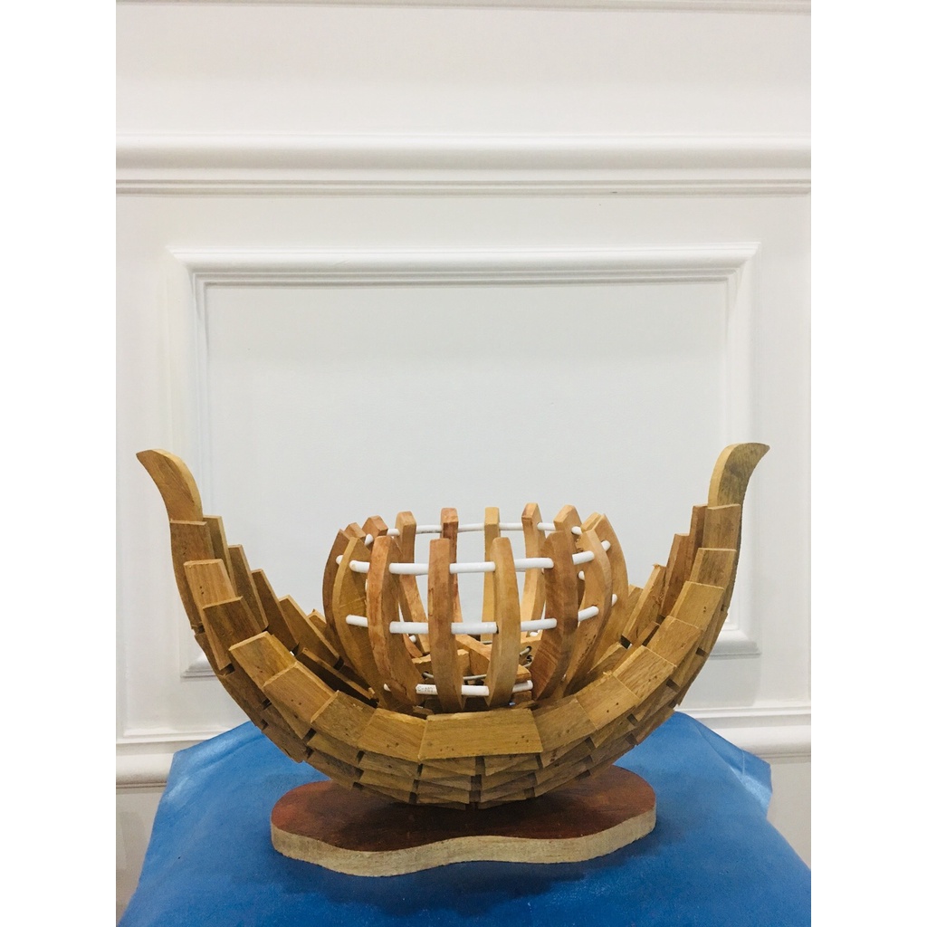 THUYỀN GỖ LIM TRỒNG LAN - 45x20x20- THUẬN BUỒM XUÔI GIÓ - trang trí để bàn, treo - Mayhong garden