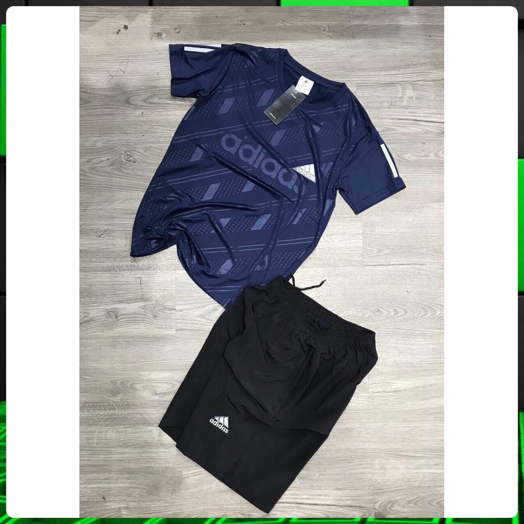 Bộ Hè Nam, Bộ Thể Thao Nam Adidas Cộc tay chất liệu thun lạnh mềm mịn