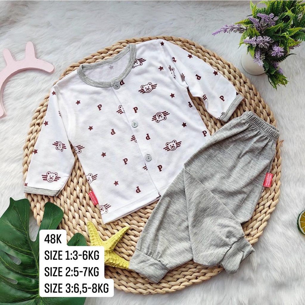 Bô dài minh đức cúc giữa cotton họa tiết