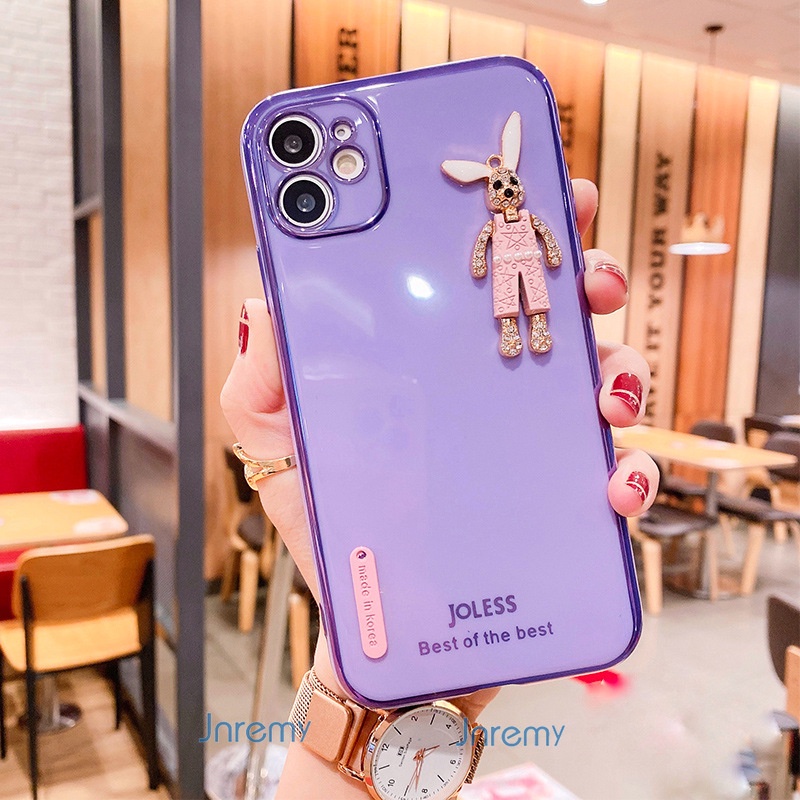 Ốp Điện Thoại Tpu Mềm Mạ Điện Hình Thỏ Hoạt Hình Cho Iphone 12 Pro Max 11 Pro Max 6 6s 7plus 8plus