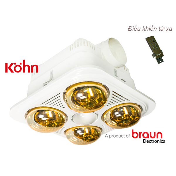 Đèn Sưởi Âm Trần Kohn Braun- Điều Khiển Từ Xa- Hàng chính Hãng- Bảo Hành 5 Năm