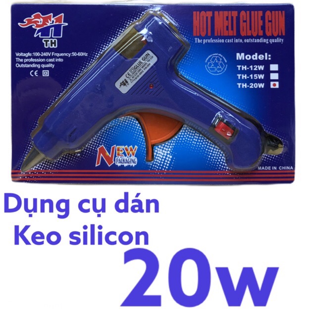 Súng bắn keo nến nhỏ 20w ( 1 cây màu xanh & trắng )