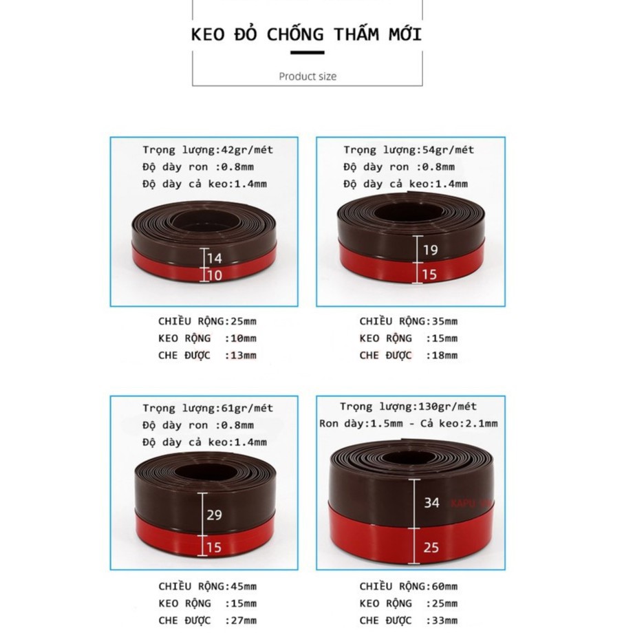 Ron chân cửa chặn côn trùng, chống khói bụi, giảm thoát nhiệt độ dài 2 mét nhiều màu sắc, kích cỡ - Phụ Kiện Cửa Legaxi