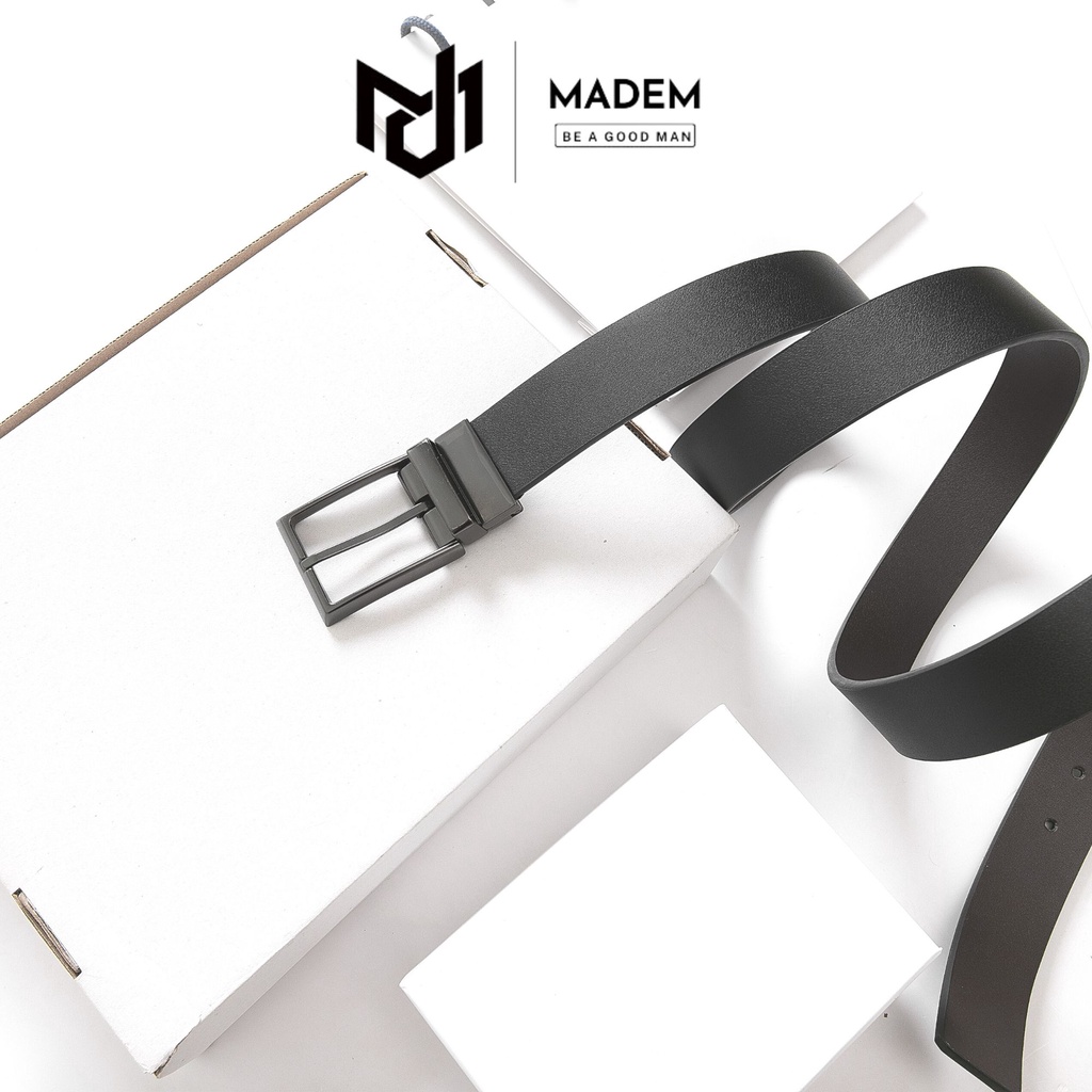 Thắt lưng da MADEM - TL02 khóa cổ điển thời trang nam - Bảo Hành 12 Tháng
