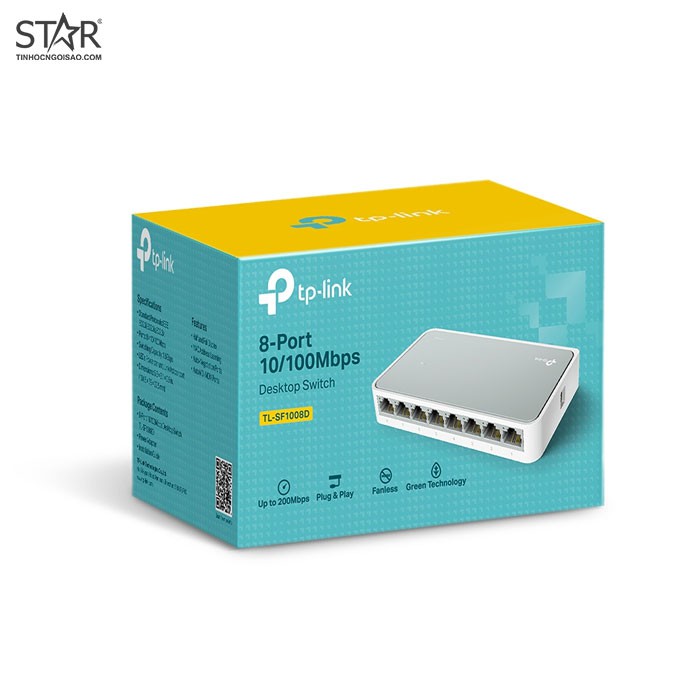 TP-LINK - Bộ Chia Tín Hiệu mạng 8 cổng 10/100Mbps TL-SF1008D - Switch - Hub [Chính Hãng] Bảo hành 2 Năm