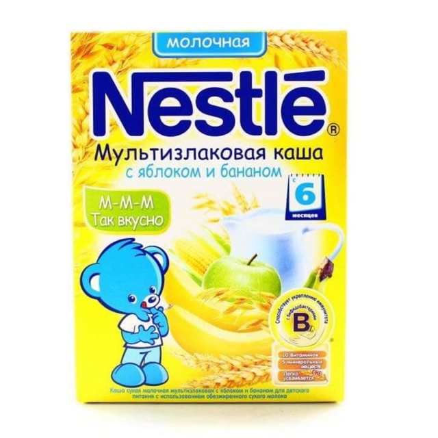 Bột ăn dặm nestle Nga cho bé từ 6m