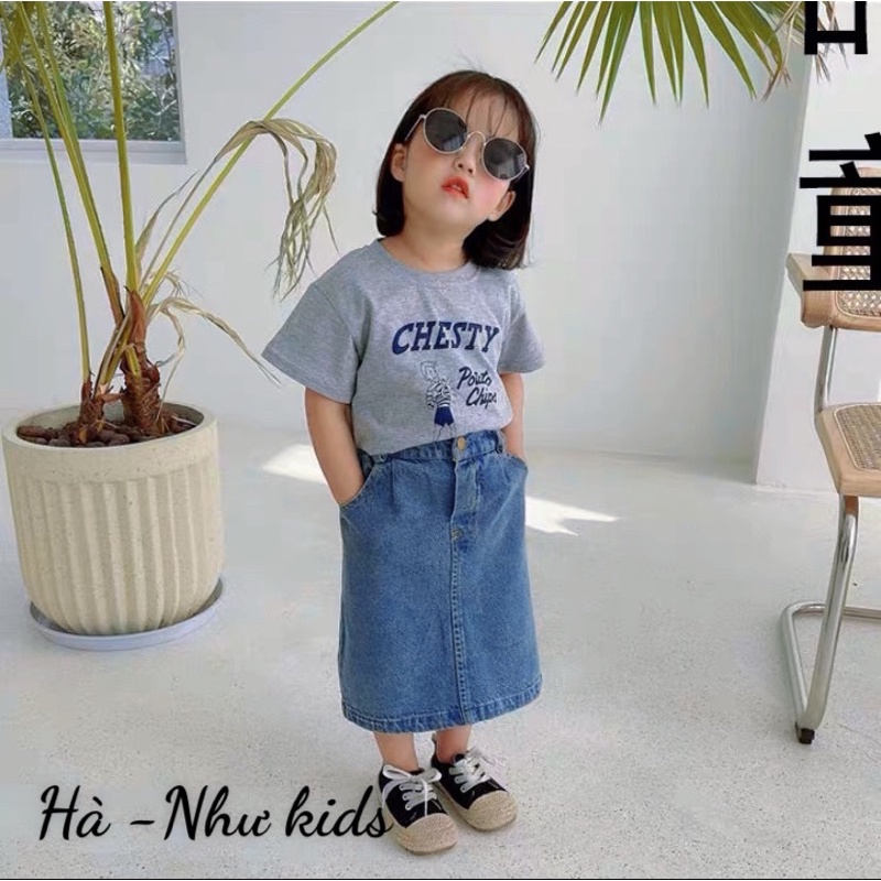 Xả Set áo chesty cv jean bé gái