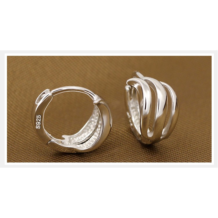Đôi Khuyên Tai Mạ Bạc Kiểu Dáng Hình Học Thời Trang Cho Nữ