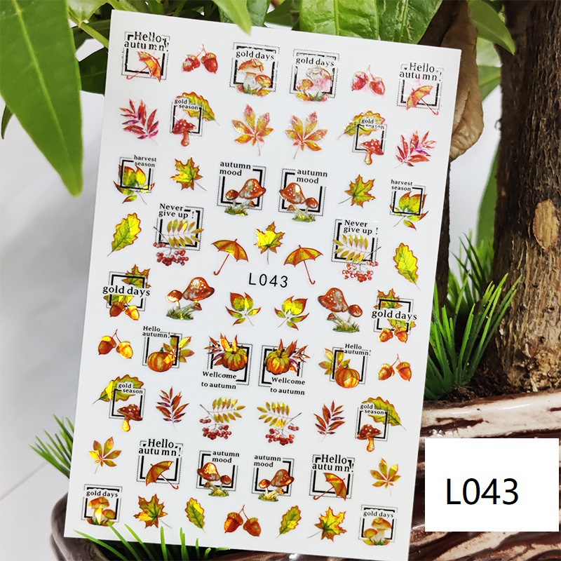 1 Miếng Dán Trang Trí Móng Tay Hình Hoa Lá Trái Tim 3D Thời Trang