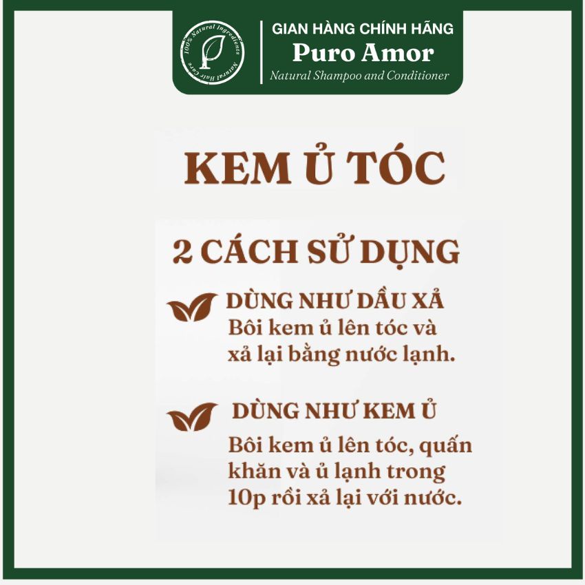 Kem Ủ Tóc Bưởi PURO AMOR Phục Hồi Tóc Hư Tổn, Kích Thích Mọc Tóc Từ Tinh Dầu Bưởi Nguyên Chất 250gr