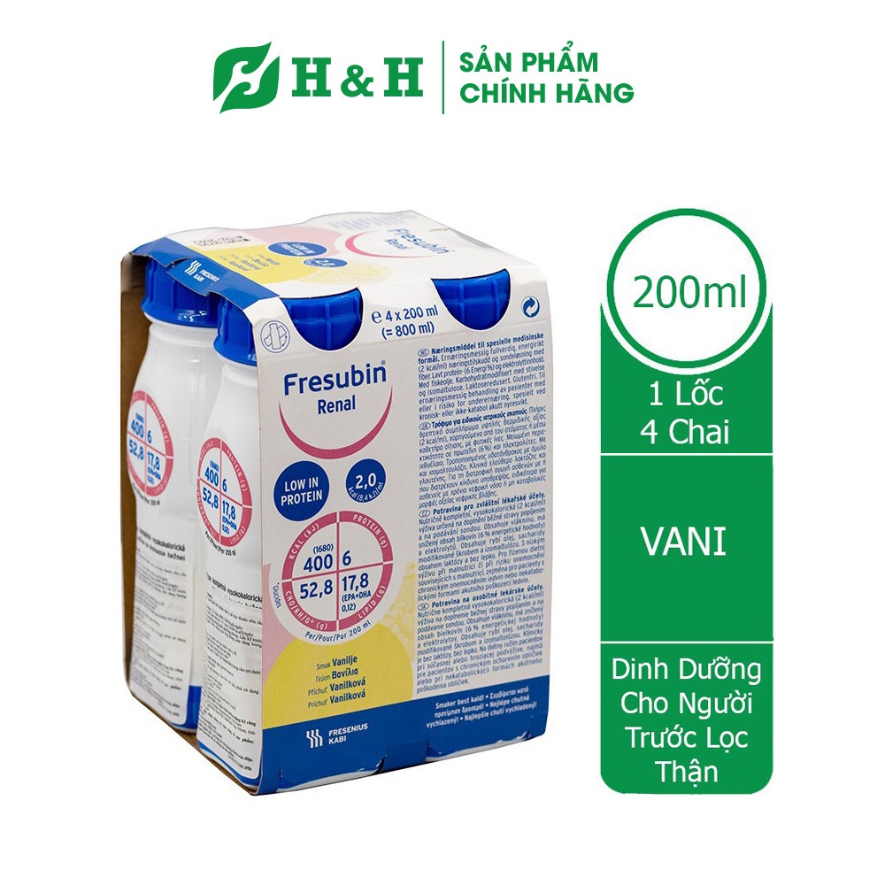 Sữa Fresubin Renal Drink Vanilla cho người suy thận trước lọc thận