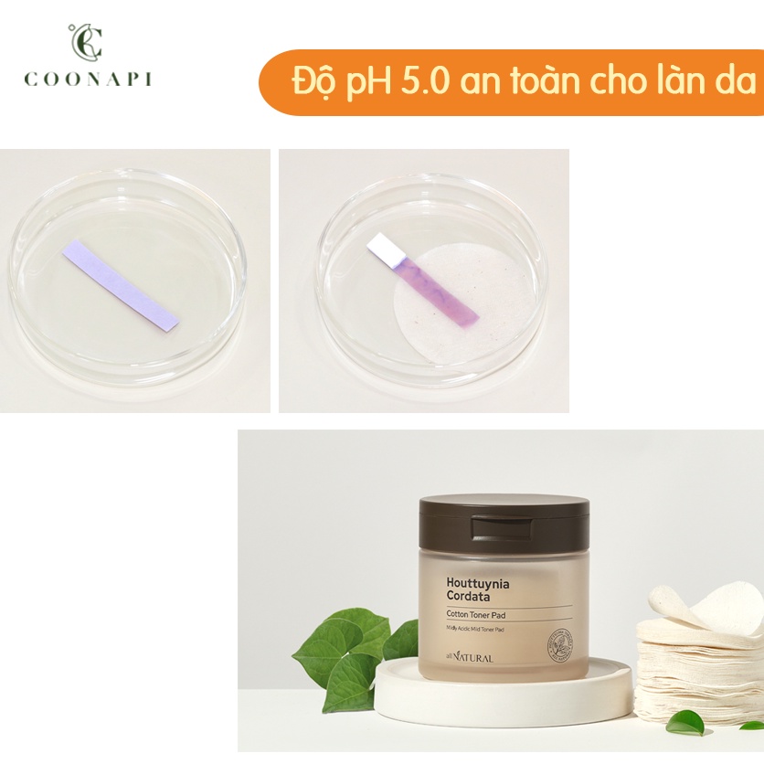 Toner Diếp Cá Dạng Bông Cấp Nước, Làm Dịu Mụn &amp; Nhạy Cảm All Natural Houttuynia Cordata Cotton Toner Pad