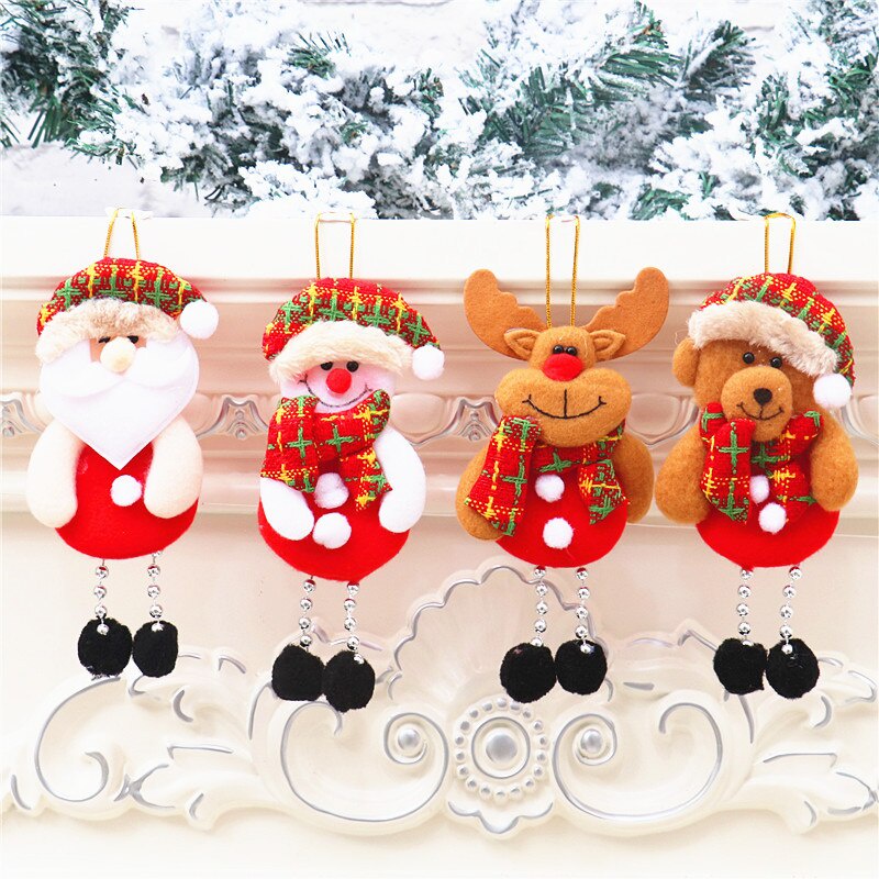 Búp bê treo trang trí cây thông Giáng Sinh hình ông già Nô en người tuyết và chúc mừng năm mới