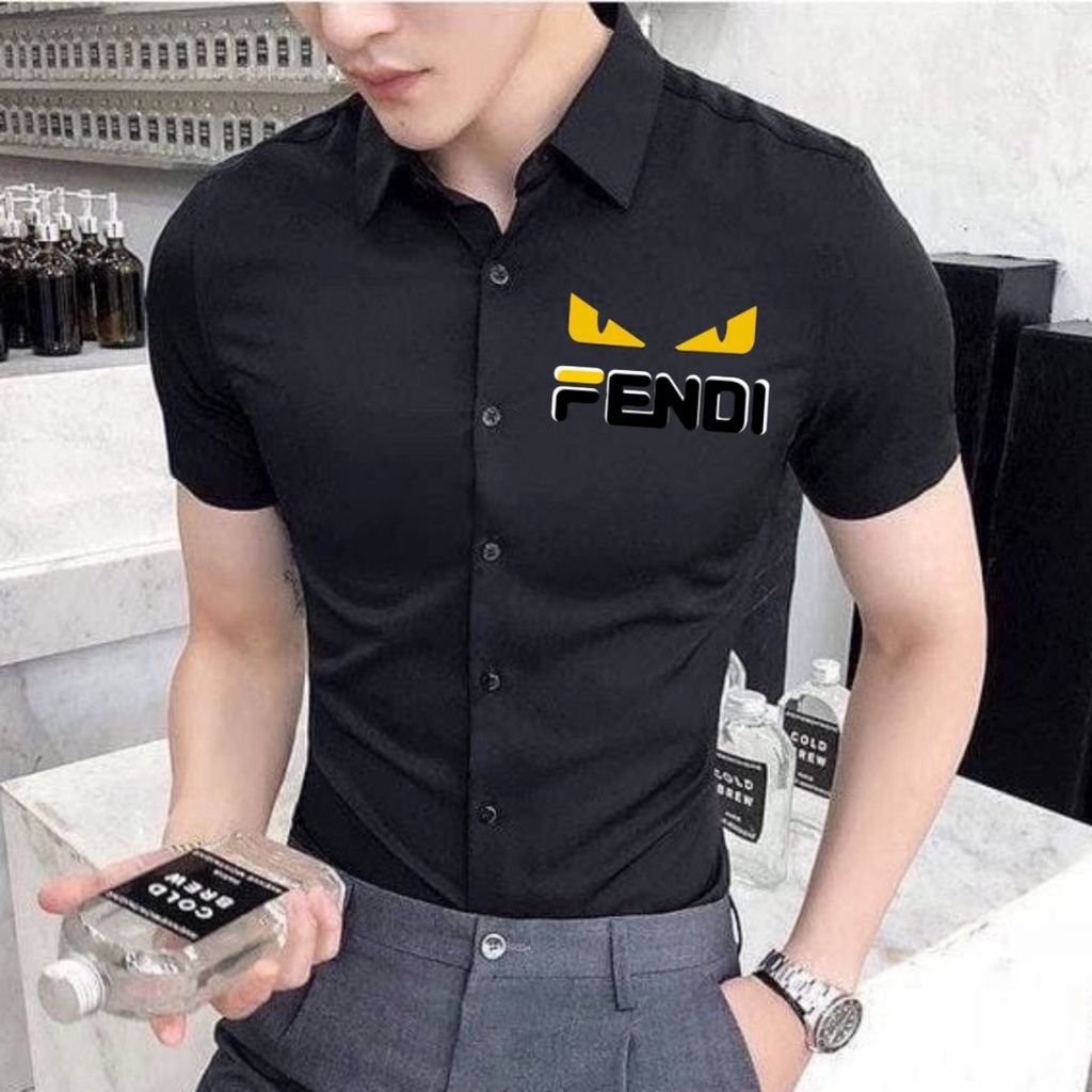 ÁO SƠ MI NAM TAY NGẮN HOẠ TIẾT LOGO CỰC ĐẸP CAO CẤP