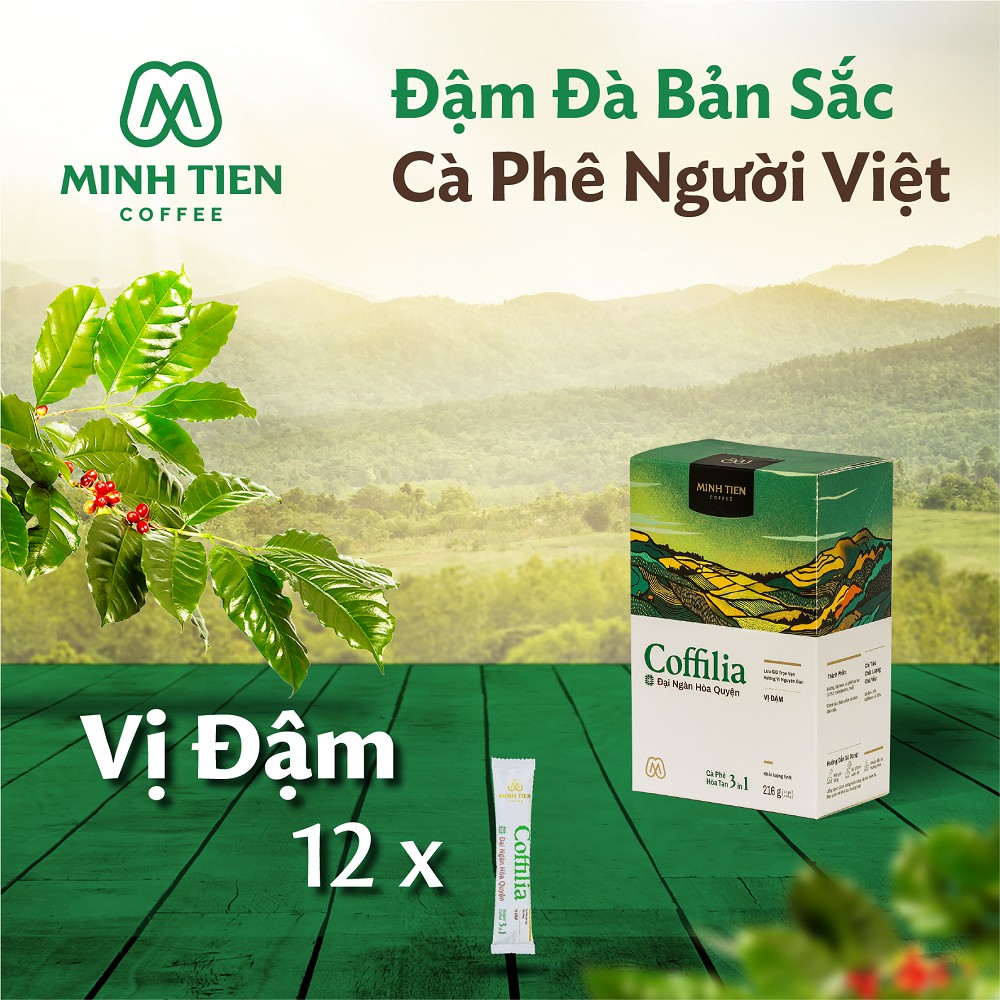 [Mua 2 tặng 1] Cà phê hòa tan Coffila 3in1 - Vị đậm 216g (12 gói),công nghệ sấy lạnh hiện đại