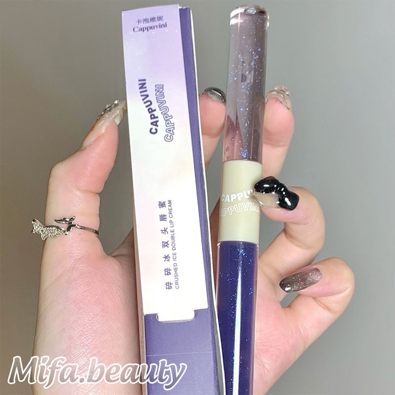 Son Bóng Dưỡng Môi Cappuvini Lâu Trôi Vỏ Được Thiết Kế Hai Đầu Hàng Chính Hãng Nội Địa Trung CP85