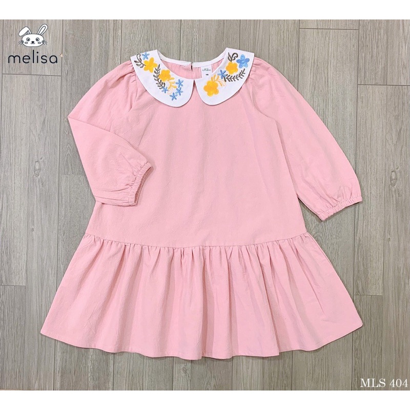 Váy melisa cổ thêu bé gái 1-10y