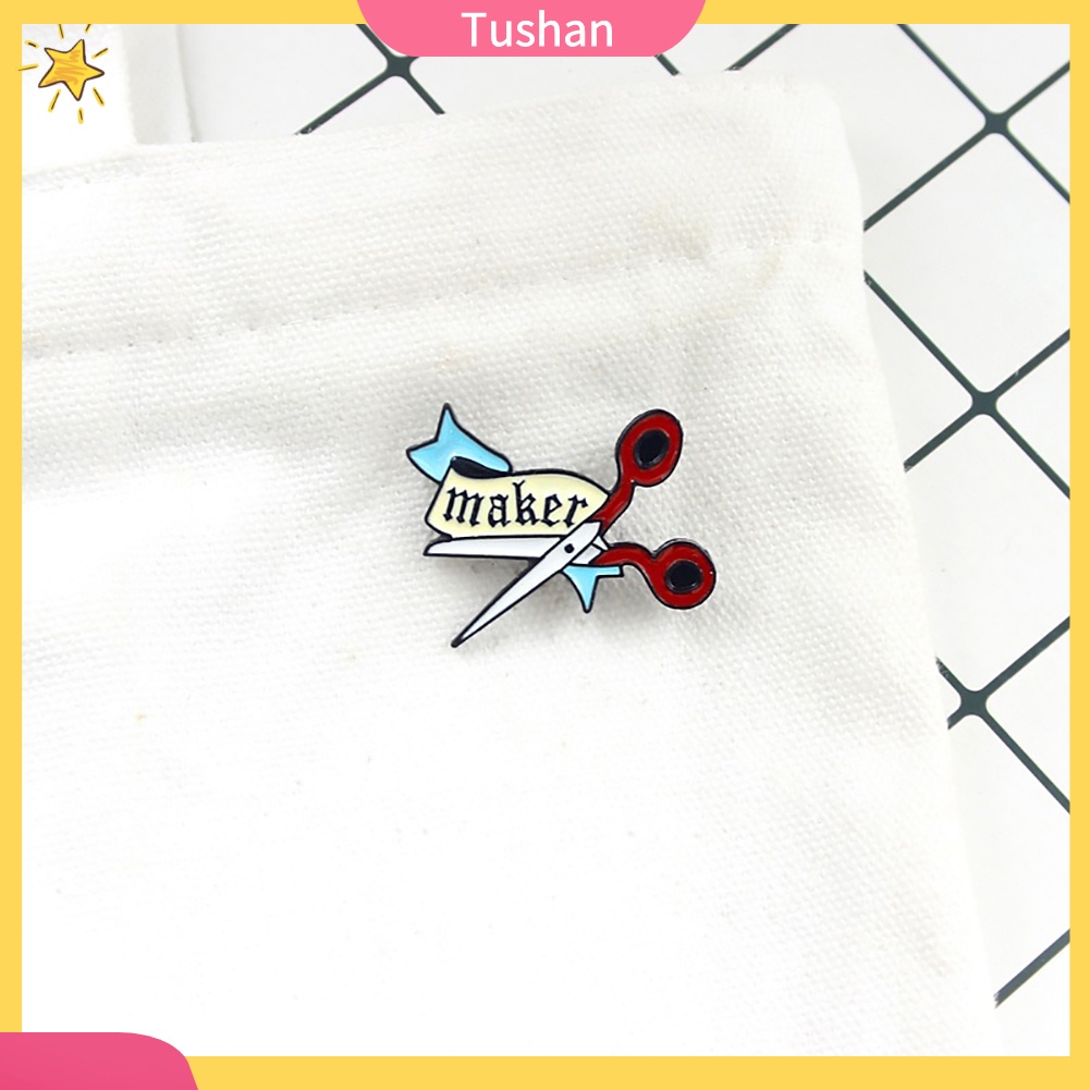 Trâm Cài Áo Hình Kéo Và Ruy Băng