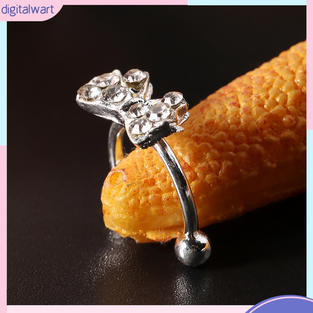 Khuyên vành tai đơn thiết kế hình nơ đính đá dễ thương sang trọng dành cho nữ