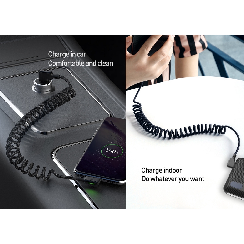 Cáp sạc điện thoại di động trên xe hơi bẻ góc 90 độ 3A Type C QC4.0