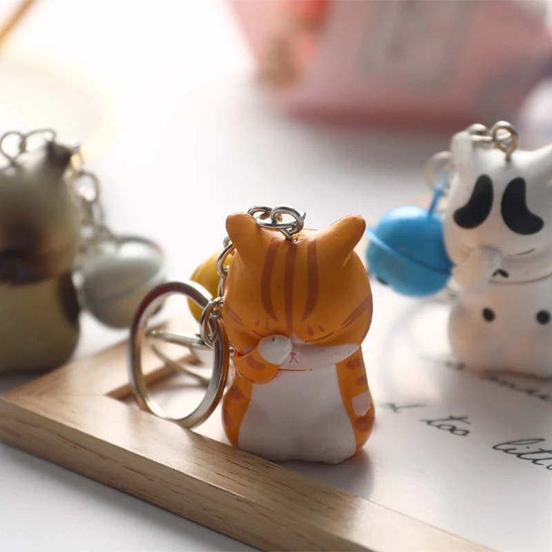 Móc khóa hình mèo Chubby 3 màu đáng yêu
