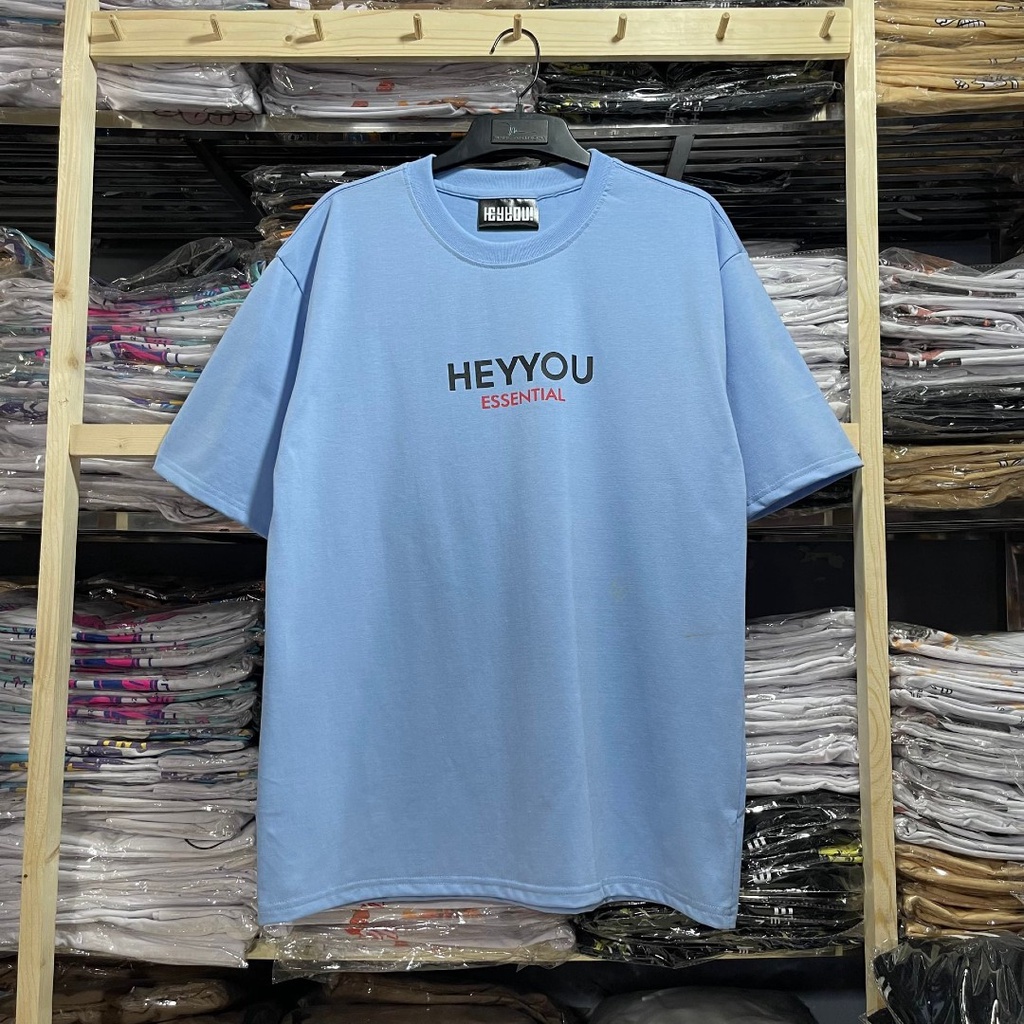 Áo thun Unisex Hey you essential Basic Tee phông trơn nam nữ tay lỡ oversize form rộng đủ màu - Gin Store