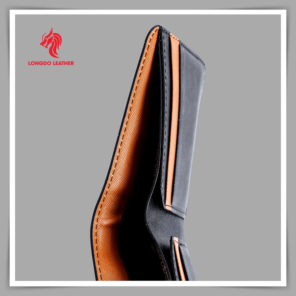 Ví nam trẻ trung - Cam kết da bò thật 100% - Hàng chính hãng thương hiệu Longdo Leather - B07