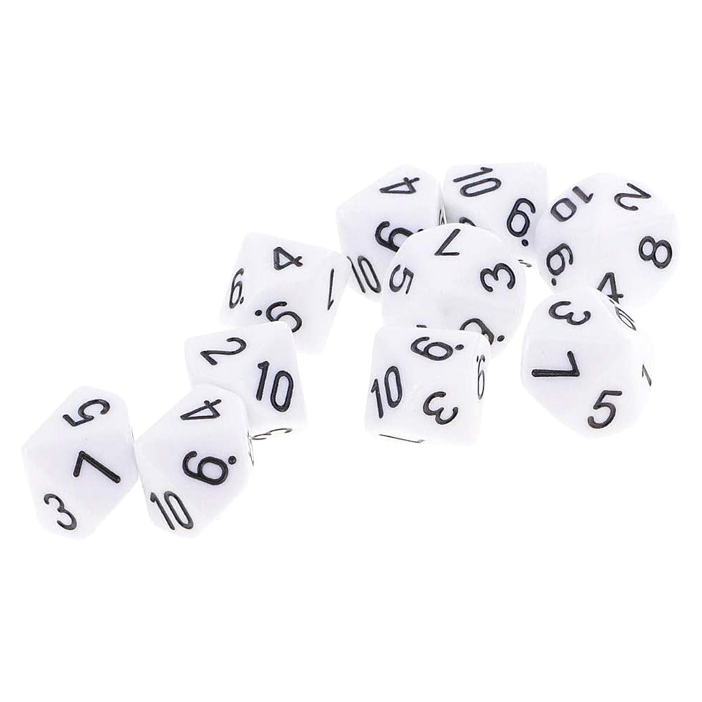 10 Xúc Xắc Đa Diện D10 16mm Màu Đen Để Chơi Game
