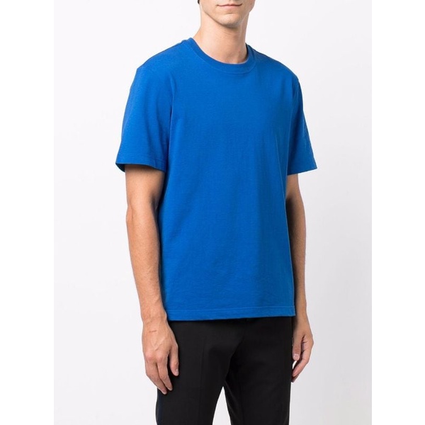 Áo thun trơn nam cổ tròn 100% cotton màu xanh dương vải xuất xịn co giãn 4 chiều dày dặn form regular từ 65-80kg
