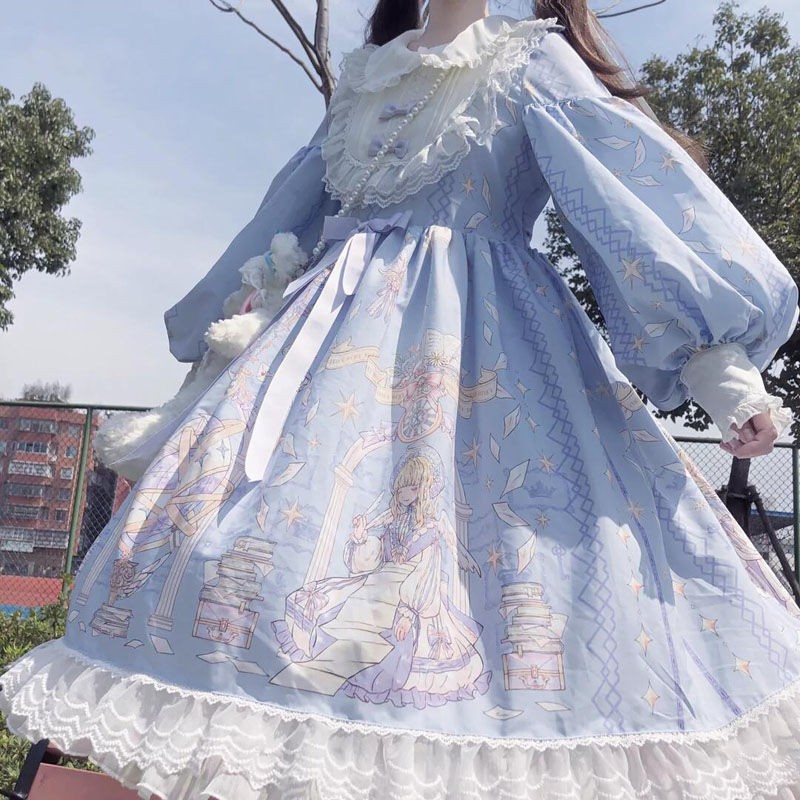 Đầm Công Chúa Tay Dài Phong Cách Lolita Thời Trang Xuân Hè