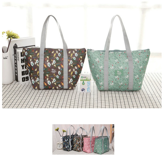 Túi đựng cơm FANMILI giữ nhiệt thân thiện với môi trường, có thể gấp gọn tiện lợi (size 25x15x25 cm)/ Túi đựng thức ăn