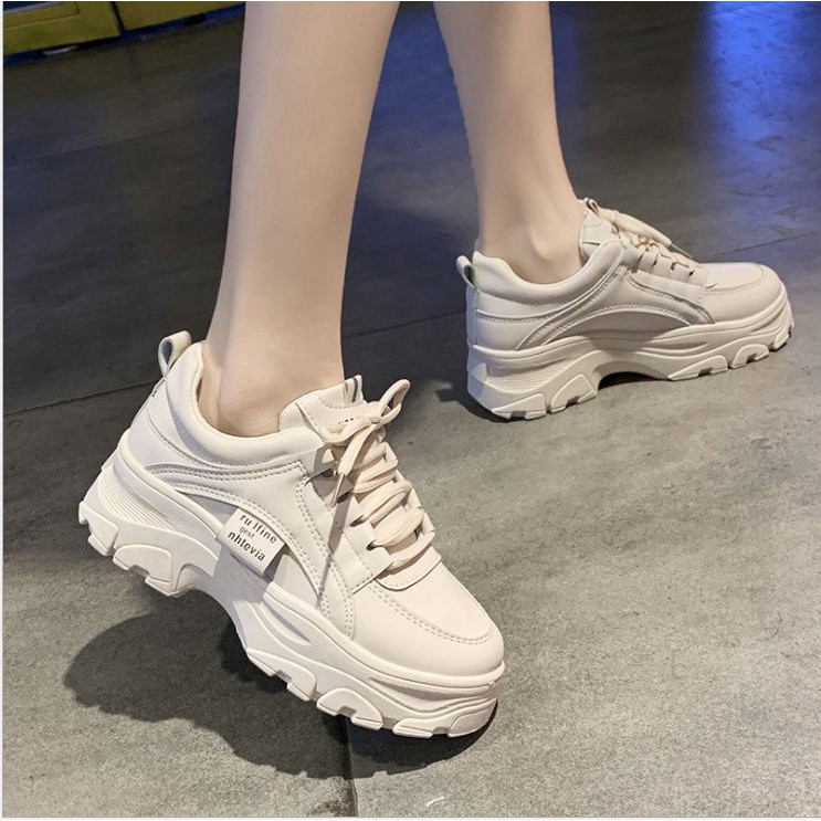 Giày sneakers nữ đế cao chất da đẹp hit hot , mới nhất 2022  kèm video cao 5cm