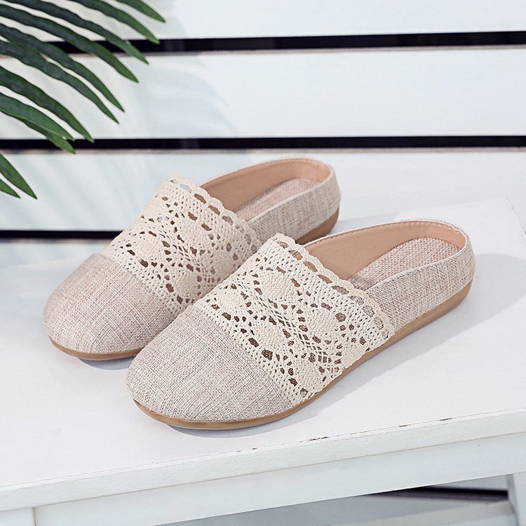 Dép Sandal Hở Ngón Chất Liệu Lanh Thoáng Khí Phong Cách Retro Tth009 Cho Nữ