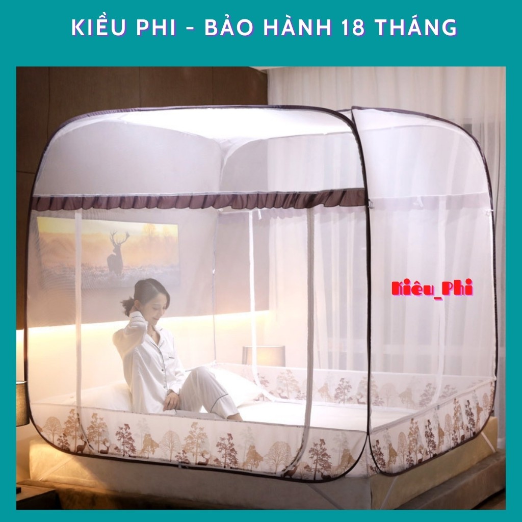 Màn chụp tự bung đỉnh rộng, vuông người lớn Kiều Phi - mùng chụp tự bung cao cấp gấp gọn thông minh