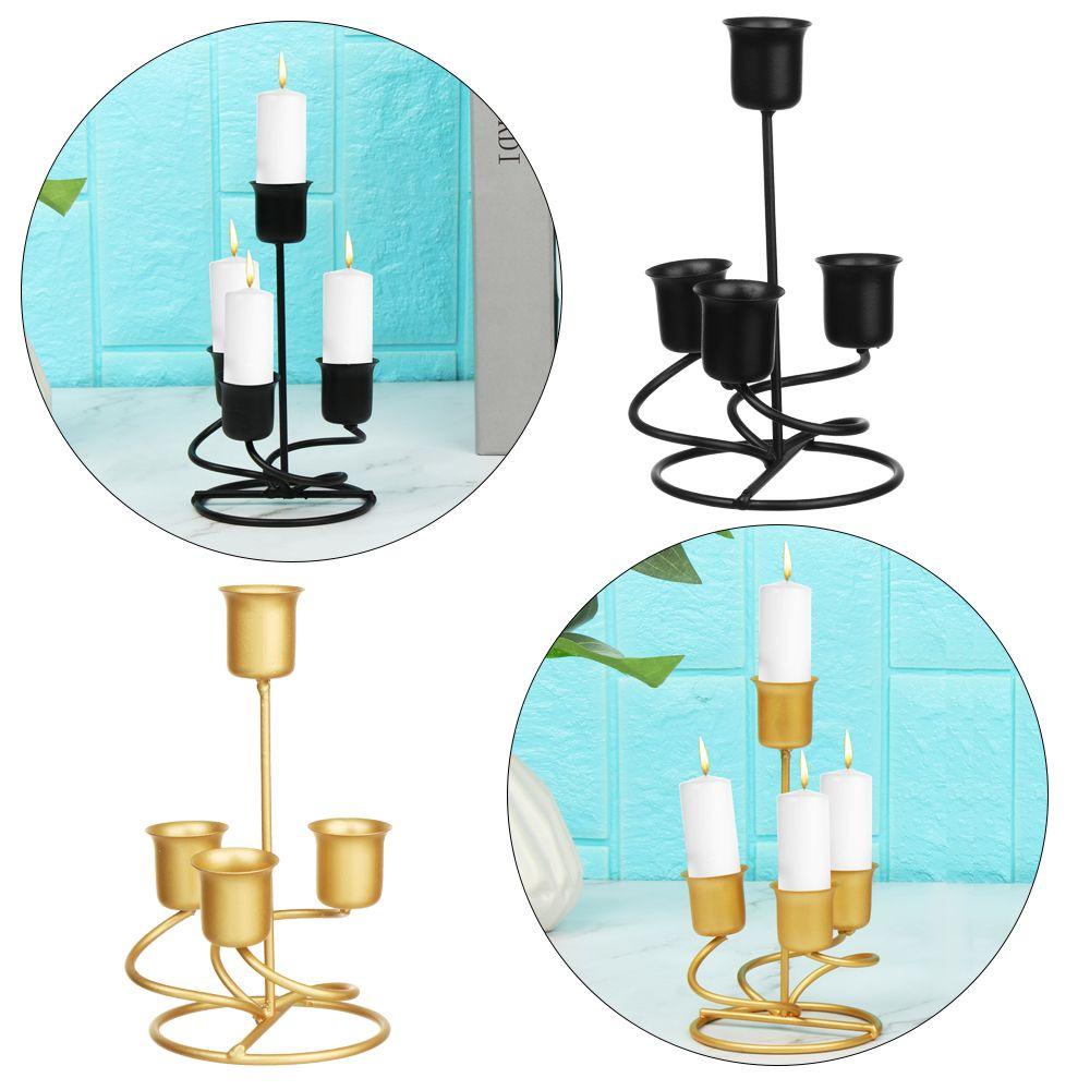 Chân Nến Màu Đen Dùng Trang Trí Tiệc Cưới|Giá Đỡ Đèn Cầy Bằng Kim Loại Thiết Kế Độc Đáo