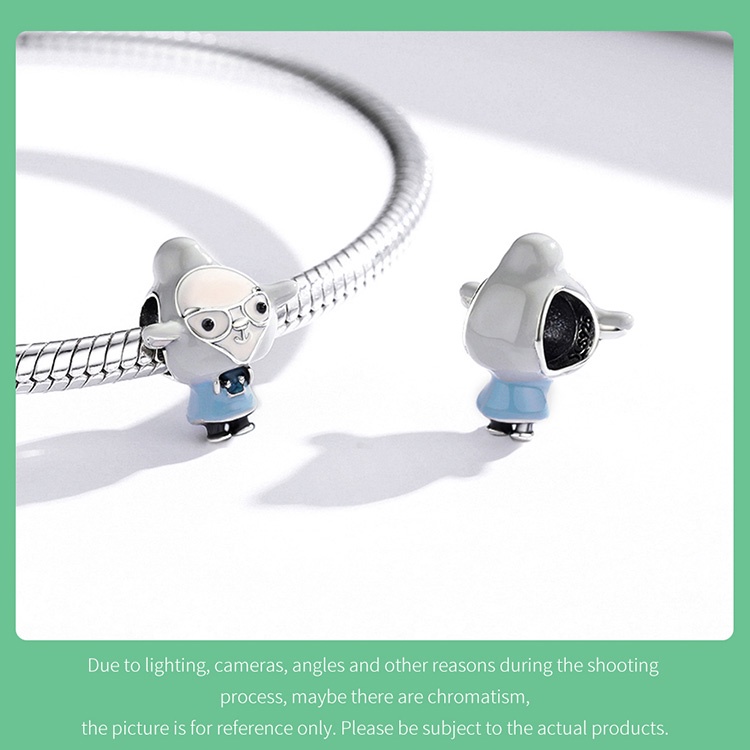Phụ kiện hạt Bamoer SCC1960 bạc 925 kiểu động vật dễ thương thời trang để làm trang sức thủ công với 6 loại tùy chọn