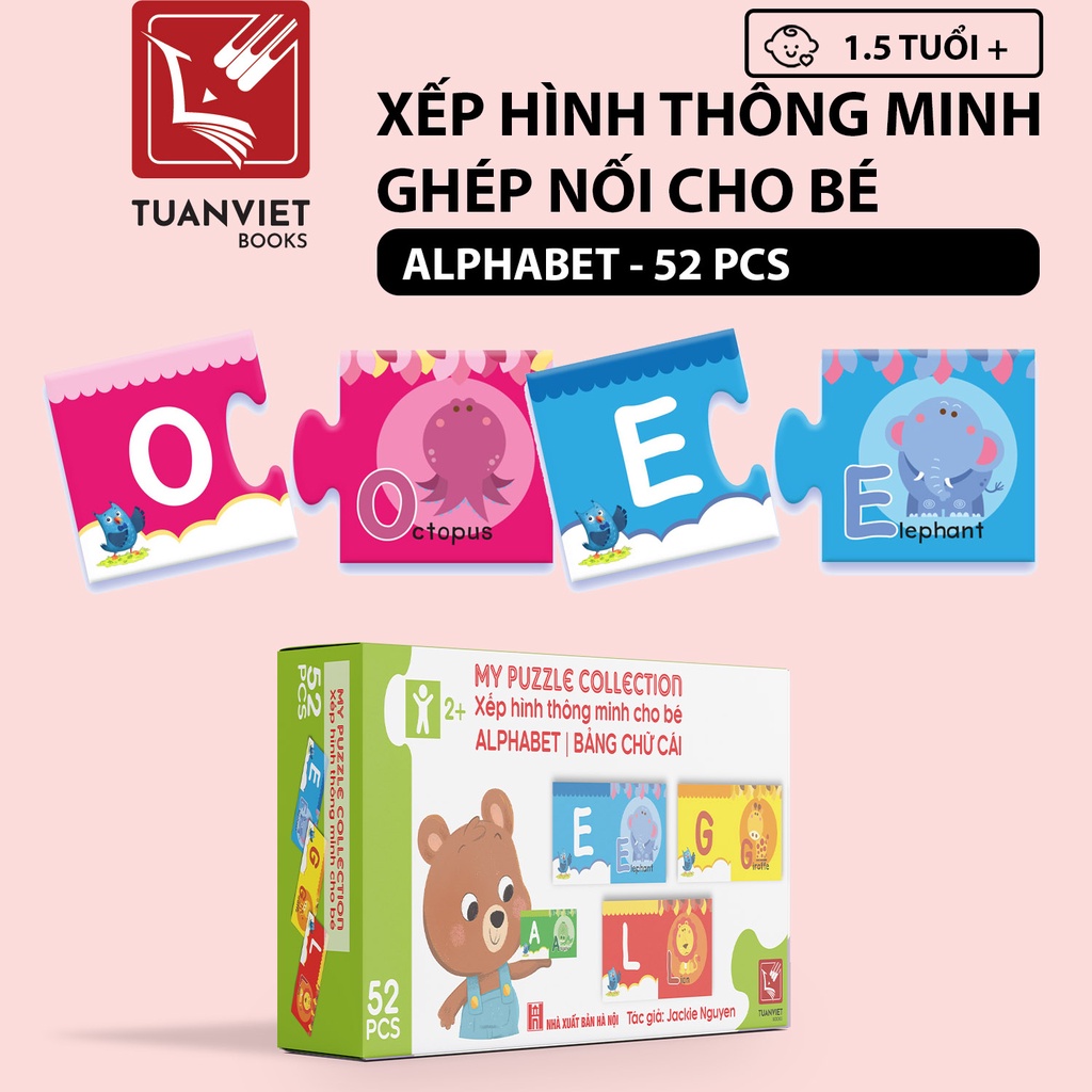 Đồ chơi Xếp hình Ghép Nối Thông Minh TuanViet Books Cho Bé từ 1,5+ - 6 hộp chủ đề