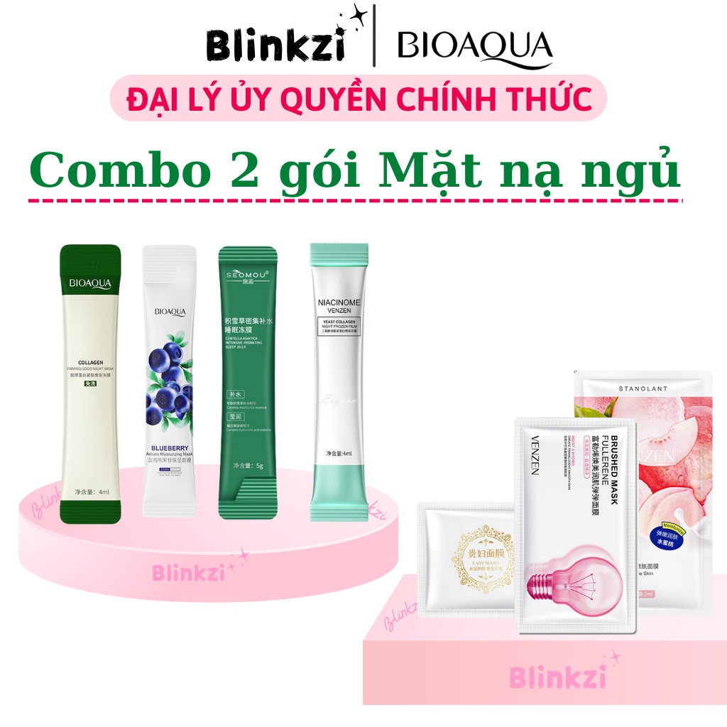 Mặt nạ ngủ, mặt nạ thạch collagen nội địa Trung Bioaqua, Venzen, Seomou dưỡng trắng, chống lão hóa BLINKZI - MN01 | BigBuy360 - bigbuy360.vn