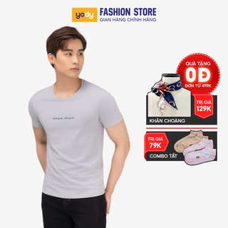 Áo phông nam YODY cổ tròn form rộng vải cotton thoáng mát PPM4001